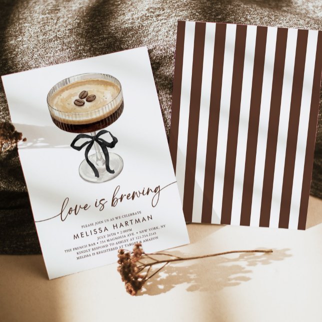 Espresso Martini Love Is Brewing Bridal Shower Invitation (Creator Uploaded)