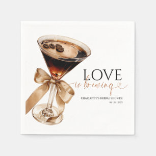 Espresso Martini Love Is Brewing Bridal Shower Napkin