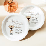 Espresso Martini Love Is Brewing Bridal Shower  Paper Plate<br><div class="desc">Espresso Martini Love Is Brewing Bridal Shower Paper Plates
This lovely Bridal Shower Paper Plates features hand-painted watercolor espresso martini and modern typography. A perfect way to accent your loved ones to your special day! Easily edit most wording to match your event! Text colours are fully editable!</div>