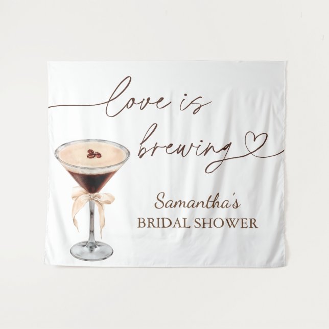 Espresso Martini Love Is Brewing Bridal Shower Tapestry (Front (Horizontal))