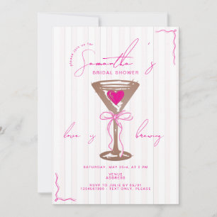 Espresso Martini Mocha Mousse Pink Bridal Shower Invitation