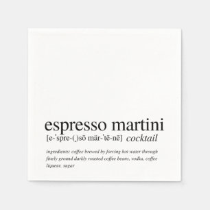 Espresso Martini Modern Quote Black Typography Nap Napkin