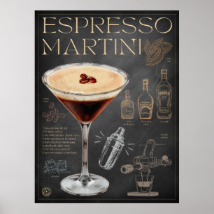 Espresso Martini Recette Tableau noir Cocktail Art