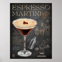 Espresso Martini Recipe Chalkboard Cocktail Art