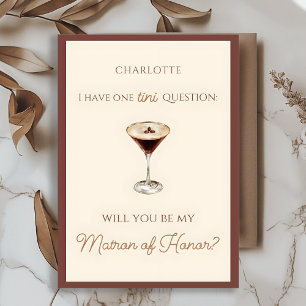 Espresso Martini Themed Matron of Honour Proposal  Card