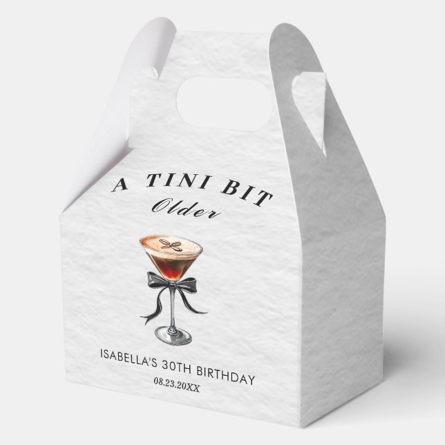 Espresso Martini Tini Bit Older Birthday Party Favor Box (Front)