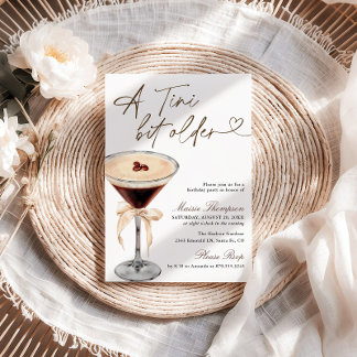 Espresso Martini Tini Bit Older Birthday Party Invitation