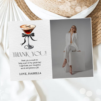Espresso Martini Tini Bit Older Birthday Photo Thank You Card