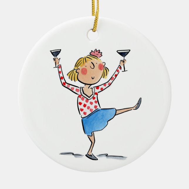 Espresso Martinis Ceramic Ornament (Front)