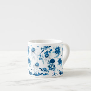 Espresso Mug-Blue Floral  Cup