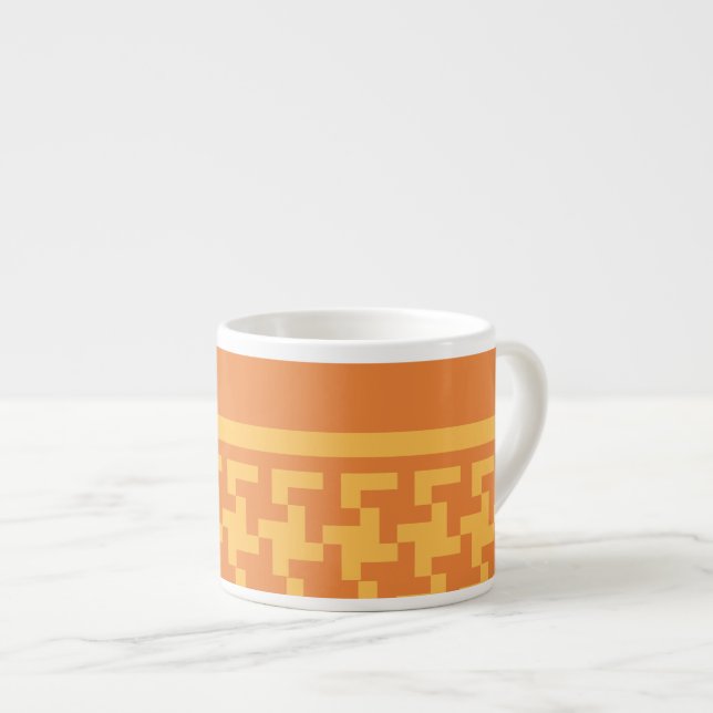 Espresso Mug café, Orange Dogstooth Check (Devant droit)