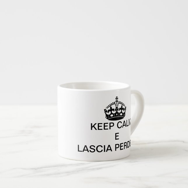 Espresso Mug, Espresso Cup, Coffee Mug, Keep Calm Cup (Front Right)
