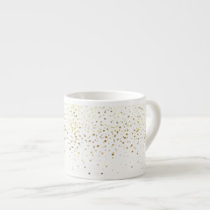 Espresso Mug-Petite Golden Stars-White Cup