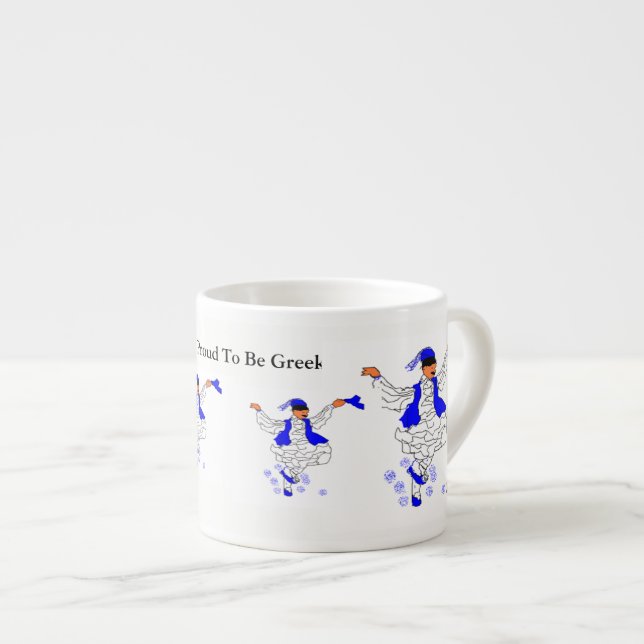 Espresso Mug Proud to be Greek (Front Right)