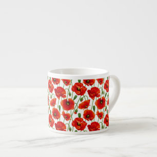 Espresso Mug-Red Poppies Cup