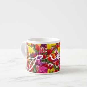 espresso mugs Spring Tulip Flowers gifts Colourful