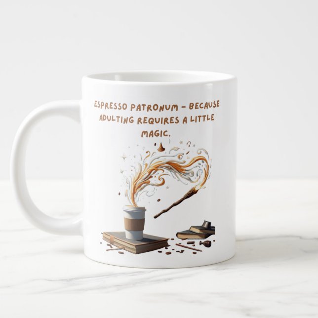 Espresso Patronum - A little magic Large Coffee Mug (Left)