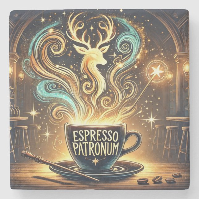Espresso Patronum Stone Coaster (Front)