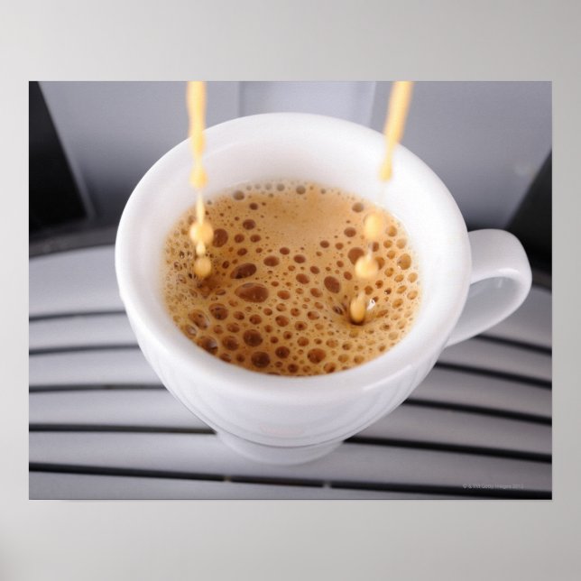 Espresso pouring into cup poster (Front)