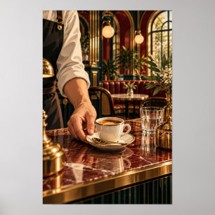 Espresso Served at an Elegant Café – Luxury Coffee Poster
