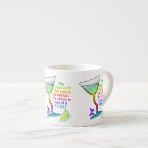 ESPRESSO & TASSES EN PORCELAINE - VERRE À MOITIÉ P