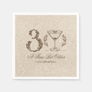 Espresso Tini Bit Older Elegant 30th Birthday Napkin