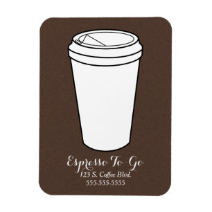 Espresso To-Go Business brown faux flannel Magnet