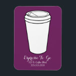 Espresso To-Go Business plum Magnet<br><div class="desc">magnet for an espresso or coffee business to promote themselves or just to remind themselves of their phone number and address...  could this be you?</div>