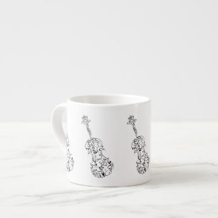 Espresso Violin Line Drawing Cup