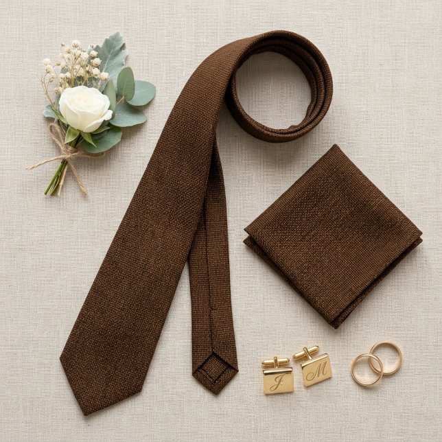 Espresso Woven Basketweave Tie (Creator Uploaded)