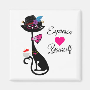 Espresso Yourself Black Cat Magnet