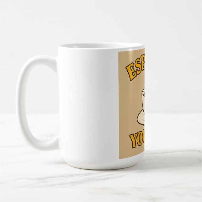 Espresso Yourself – Fun Coffee Lover Graphic Tee Mug (Left)