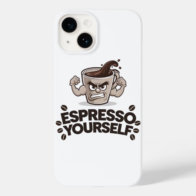 Espresso Yourself - Funny Coffee Lover Design Case-Mate iPhone Case (Back)