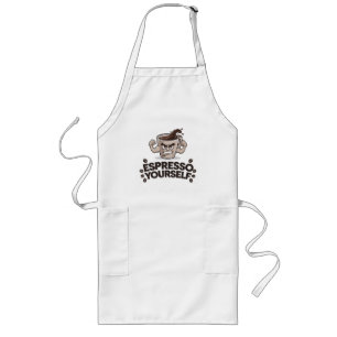 Espresso Yourself - Funny Coffee Lover Design Long Apron