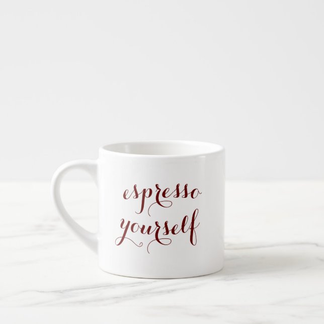 Espresso Yourself Funny Quote Humour White Ceramic Espresso Cup (Left)