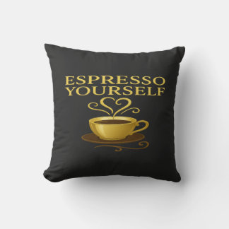 Espresso Yourself™ – Golden Cup Edition Throw Pillow