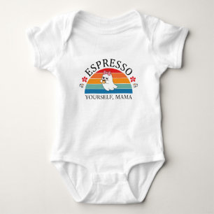Espresso Yourself Mama - Retro Rainbow Ghost Baby Bodysuit