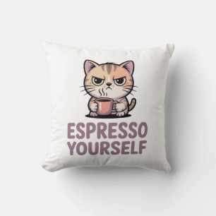 Espresso Yourself Throw Pillow