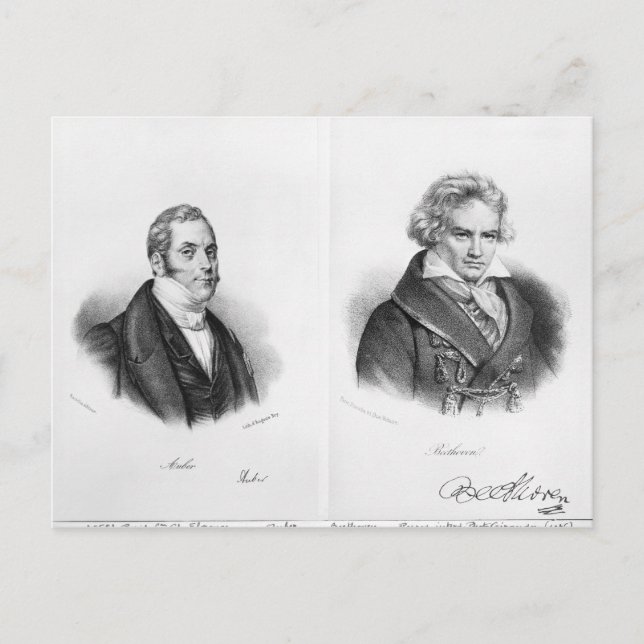 Esprit Auber  and Ludwig van Beethoven Postcard (Front)