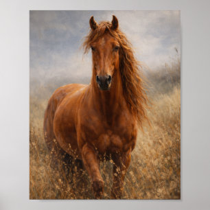 Esprit de cuivre Cheval alezan Affiche