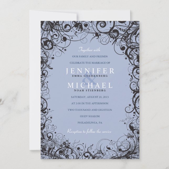 ESPRITS & ÉTOILES Faire-part de mariage juive (Devant)