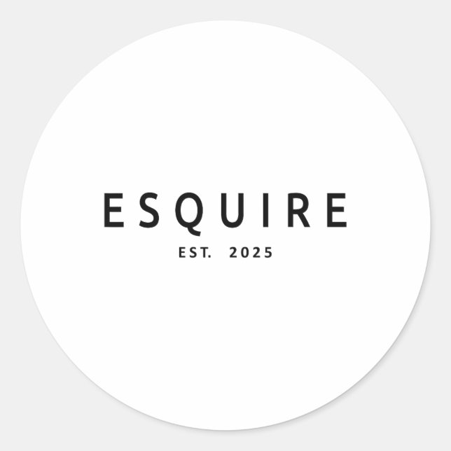 Esquire Est. 2025  Classic Round Sticker (Front)