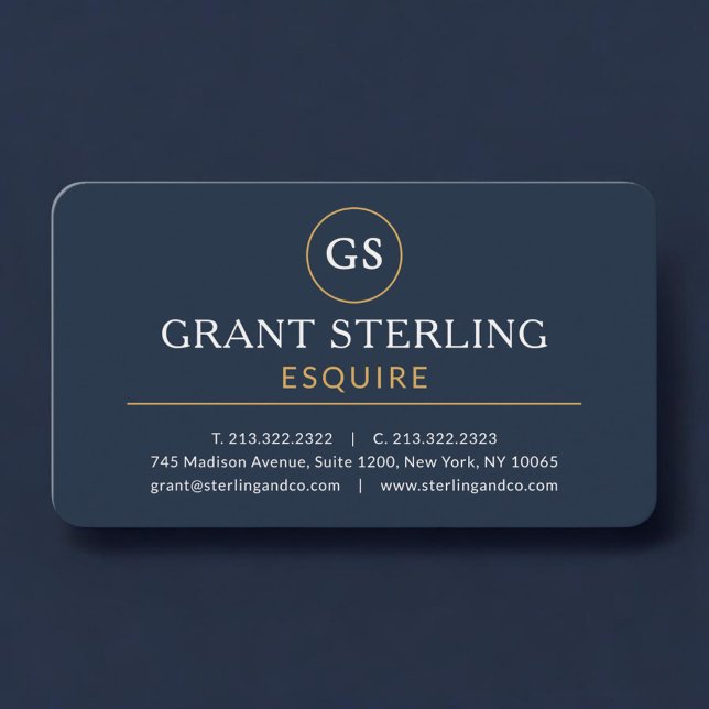 Esquire Navy Blue Professional Business Card (Creator Uploaded)