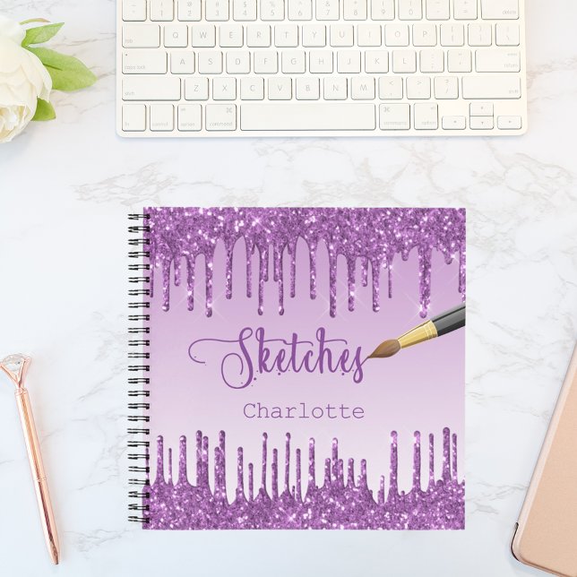 Esquisse de parties scintillant violet de carnet d (Créateur téléchargé)