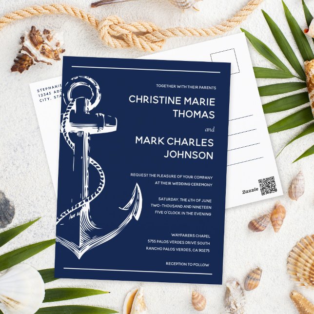 Esquisse nautique Mariage Ancre Invitation de mari (Créateur téléchargé)