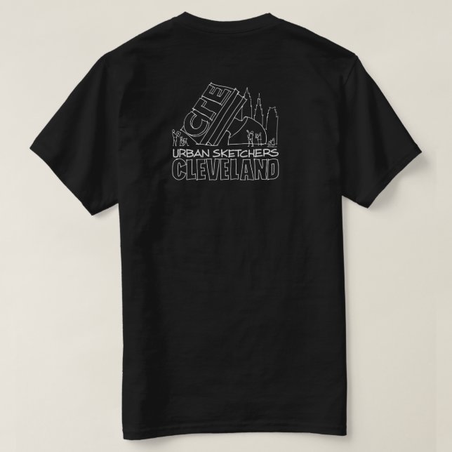 Esquisse urbaine Cleveland Black T-Shirt - Unisex (Design dos)