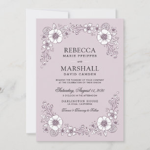 Essai de Faire-part de mariage floral en fleurs Vi
