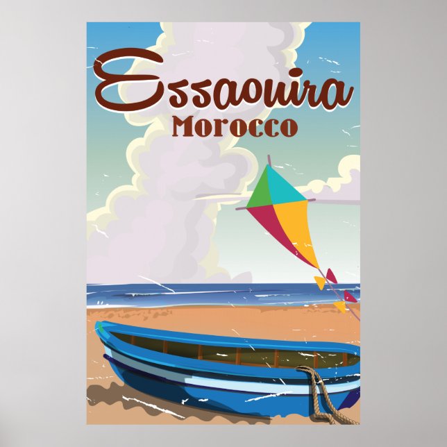 Essaouira Morocco Vintage travel poster print (Front)
