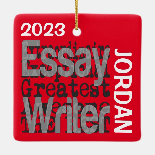 Essay Writer Extraordinaire CUSTOM Ceramic Ornament (Back)