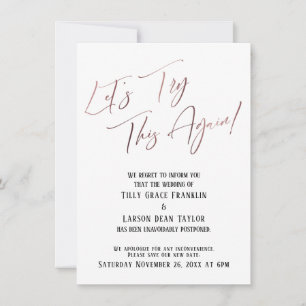 Essayons cette nouvelle carte Mariage reportée